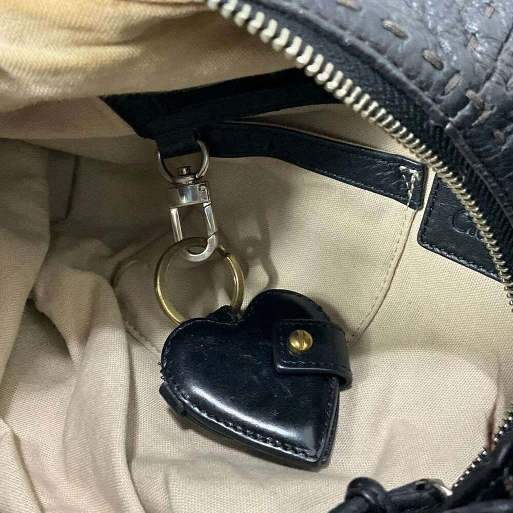 COLE HAAN Black Leather Hobo Shoulder Bag - Picture 8 of 9